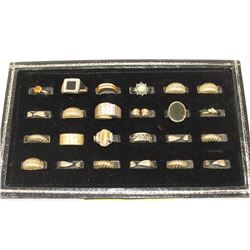 TRAY OF OLD STORE STOCK RINGS