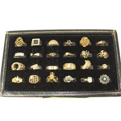 TRAY OF OLD STORE STOCK RINGS