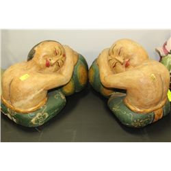 PAIR OF SLEEPING BABY ORNAMENTS