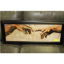 WOOD FRAMED MICHELANGELO PRINT -