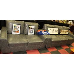 NEW GREY LEATHERETTE SOFA AND LOVE SEAT