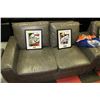 Image 3 : NEW GREY LEATHERETTE SOFA AND LOVE SEAT
