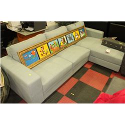 LIGHT BLUE FABRIC SECTIONAL