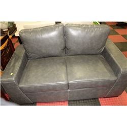 NEW GREY LEATHERETTE LOVE SEAT