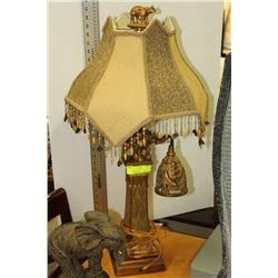 VINTAGE 31.5" TALL GOLD TONE ELEPHANT DUAL