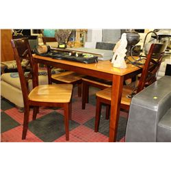 TWO TONE WOODEN DINING TABLE & 4 CHAIRS