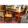Image 1 : TWO TONE WOODEN DINING TABLE & 4 CHAIRS