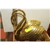 Image 1 : 2 LARGE BRASS SWANS