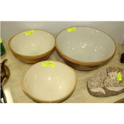 SET OF 3 VINTAGE ENGLISH MIXING BOWLS