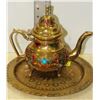 Image 1 : BRASS TRAY W TEAPOT