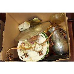 ESTATE BOX OF ORNAMENTS ETC