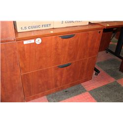 WOOD TONE 2 DRAWER FILING CABINET NO KEYS