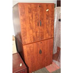 WOOD TONE 2 PC 4 DOOR CABINET