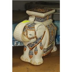 CERAMIC ELEPHANT PEDESTAL - 17" H X 23" L