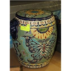 DECORATIVE CERAMIC PEDISTAL W/ LION HEAD