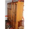 Image 1 : 2 PIECE OAK FINISH WALL UNIT