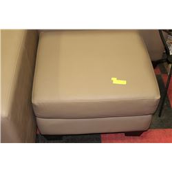 LIGHT BROWN LEATHER OTTOMAN