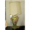 Image 1 : HAND PAINTED PORCELAIN LAMP WITH SHADE