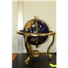 Image 1 : WORLD GLOBE - BLUE GLASS AND BRASS W/