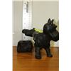 Image 1 : VINTAGE BLACK CAST IRON DOG & ROCK