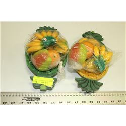 PAIR OF TROPICAL FRUIT CENTER PIECES