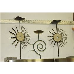 SET OF 3 WROUGHT IRON CANDLE HOLDERS