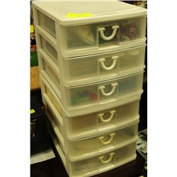 STORAGE CENTER WITH CRAFTS AND BEADS