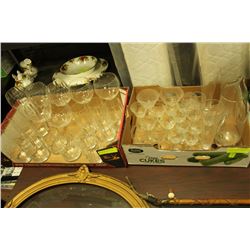 2 FLATS OF ASST. CRYSTAL GLASSES