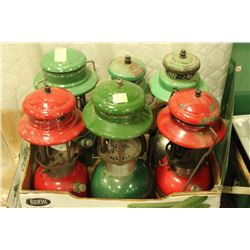BOX OF 6 VINTAGE COLEMAN LANTERNS