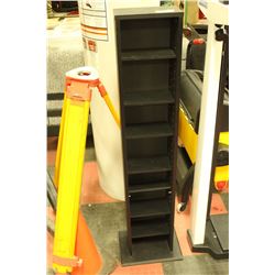 BLACK WOOD TONE 8-SHELF MEDIA STAND