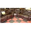 Image 1 : NEW CHOCOLATE BROWN LEATHER RECLINING SECTIONAL