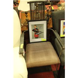 WROUGHT IRON BEADED ARM CHAIR