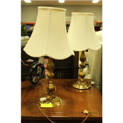 2 SMALL GOLD TONE LAMPS