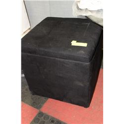 BLACK MICROFIBRE FOOT STOOL/ STORAGE BOX