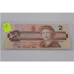 1986 CANADIAN 2 DOLLAR BANKNOTE