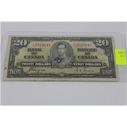1937 CANADIAN 20 DOLLAR BANKNOTE