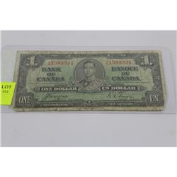 1937 CANADIAN ONE DOLLAR BANKNOTE