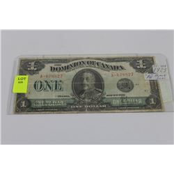 1923 CANADIAN ONE DOLLAR BANKNOTE - BLACK SEAL