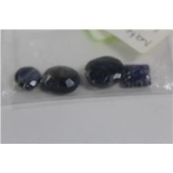 4 PIECE NATURAL BLUE SAPPHIRE - 48 CT