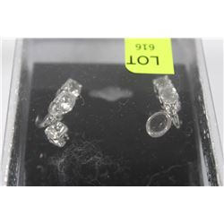 NATURAL WHITE TOPAZ .925 SILVER EARRINGS