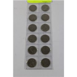 LOT OF 13 OLD CANADIAN NICKLES