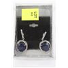 Image 1 : NATURAL BLUE SAPPHIRE SILVER DANGLE STYLE EARRINGS