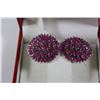 Image 1 : STERLING SILVER AND NATURAL RUBY EARRINGS