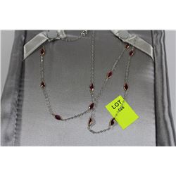 10 KT WHITE GOLD RUBY NECKLACE