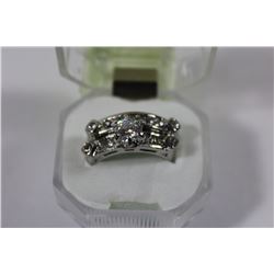 WHTE GOLD PLATED WITH CZ ENGAGEMENT RING SET