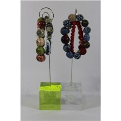 2 JEWELLERY STANDS WITH CONTENTS