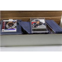 BOX OF MISC HOCKEY & FOOTBALL ROOKIE CARDS,