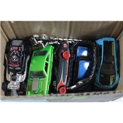 SMALL BOX OF 11 KIDS CARS, HOTWHEELS ETC