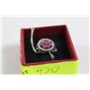 Image 1 : SILVER AND RUBY RING SIZE 6.5