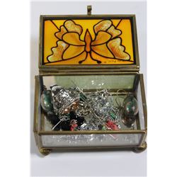 BUTTERFLY TRINKET BOX WITH CONTENTS